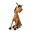 3d rendered illustration of a cute horse