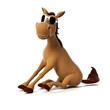 3d rendered illustration of a cute horse