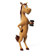 3d rendered illustration of a cute horse