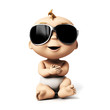 3d rendered illustration of a cute baby