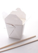 Take-out box with rice