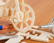 wooden bicycle toy - woodcraft construction kit