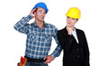 Architect flirting with builder