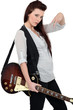 Portrait of a female guitarist