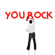 Business man paint business wording concept on background, You r