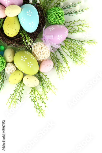 Photo: Composition for Easter isolated on white Composition for Easter isolated on white