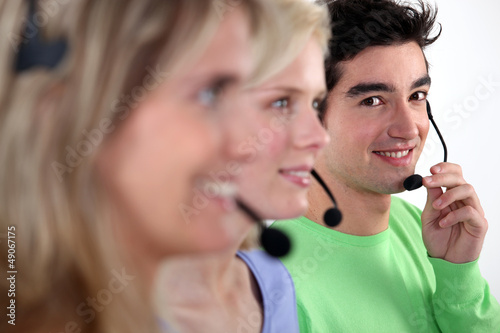 Photo: Call centre agents Call centre agents