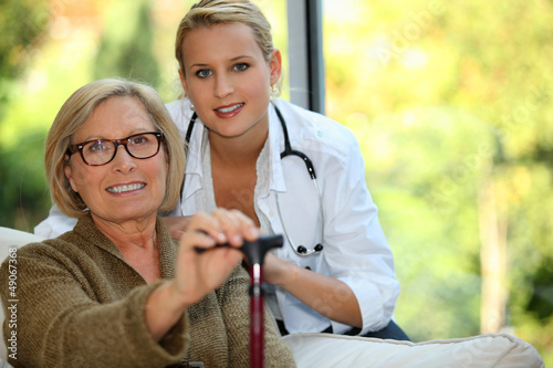Photo: Older woman with a nurse Older woman with a nurse