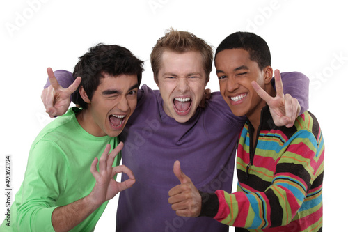 Photo: trio of cheerful buddies trio of cheerful buddies