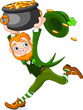 Vector: Running Leprechaun Running Leprechaun