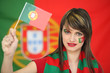 Patriotic Portuguese woman