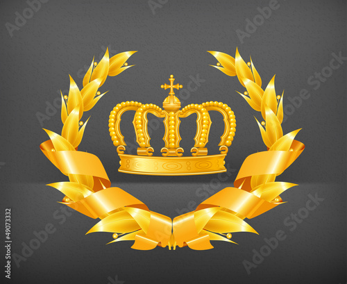 Vector: Vintage emblem, gold Vintage emblem, gold