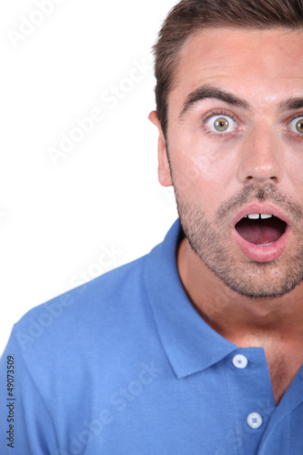 Photo: Shocked man with mouth open Shocked man with mouth open