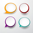 Paper set of rounded speech bubble.