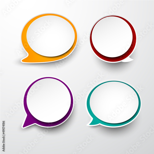 Vector: Paper set of rounded speech bubble. Paper set of rounded speech bubble.