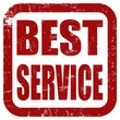 Grunge Stempel rot quad BEST SERVICE