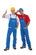 two craftsmen posing together