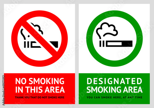 Vector: No smoking and Smoking area labels - Set 10 No smoking and Smoking area labels - Set 10