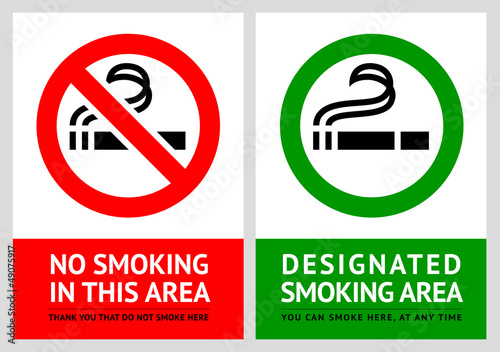 Vector: No smoking and Smoking area labels - Set 6 No smoking and Smoking area labels - Set 6