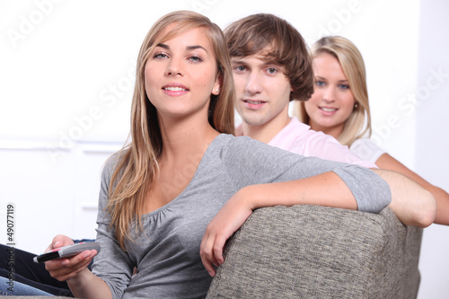 Photo: Teenagers on the sofa Teenagers on the sofa