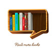 Bookshelf form of speech bubble, vector Eps10 illustration.