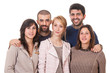 Happy Group of Friends on White Background