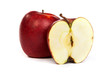 Cross section of red apple, showing pips, and core