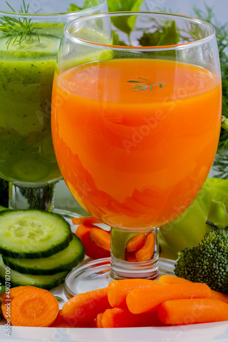 Photo: Health, fresh vegetable juice - weight loss concept Health, fresh vegetable juice - weight loss concept