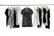 fashion clothing on hangers at the show