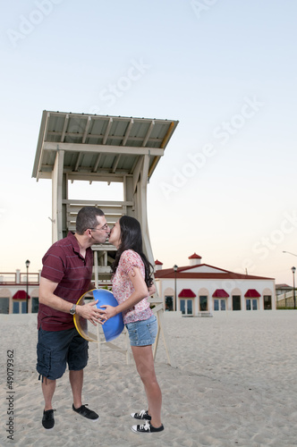 Photo: Couple with Beach Ball Couple with Beach Ball