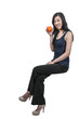 Woman Sitting on Orange