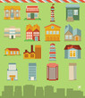 Vector set with buildings icons