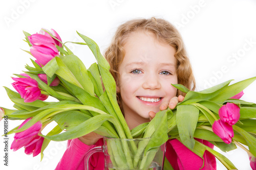 Photo: glückliches kind mit tuplen glückliches kind mit tuplen