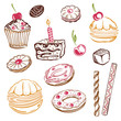 Vektor: Geburtstag, Kaffee, Kuchen, Süßigkeiten, vector set Geburtstag, Kaffee, Kuchen, Süßigkeiten, vector set