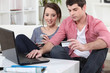 Couple shopping on the internet
