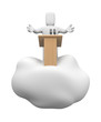 Illustration: Speaking person floating on cloud Speaking person floating on cloud