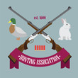 Illustration of Hunting Association logo with rifles