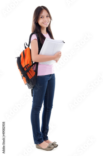 Photo: Mixed race Asian teen student Mixed race Asian teen student