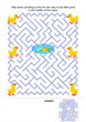Maze game for kids - ducklings and pond
