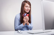 Young woman with credit cards