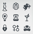 Wedding icon set