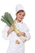 portrait of a little girl in cook clothes