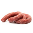 salsiccia fresca in fondo bianco