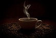 coffee cup and beans
