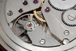 Old watch close up mechanism