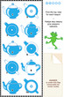Visual math puzzle - find the top view for each teapot
