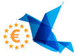 Euro Euroland  Pakt Fiskalny  Origami Vogel freigestellt