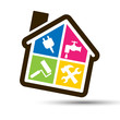 4 color house for home bricolage.