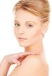 face and hands of beautiful woman