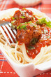 Spaghetti pasta and meatballs